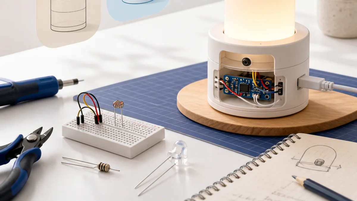 Visual concept for the build a responsive night light challenge