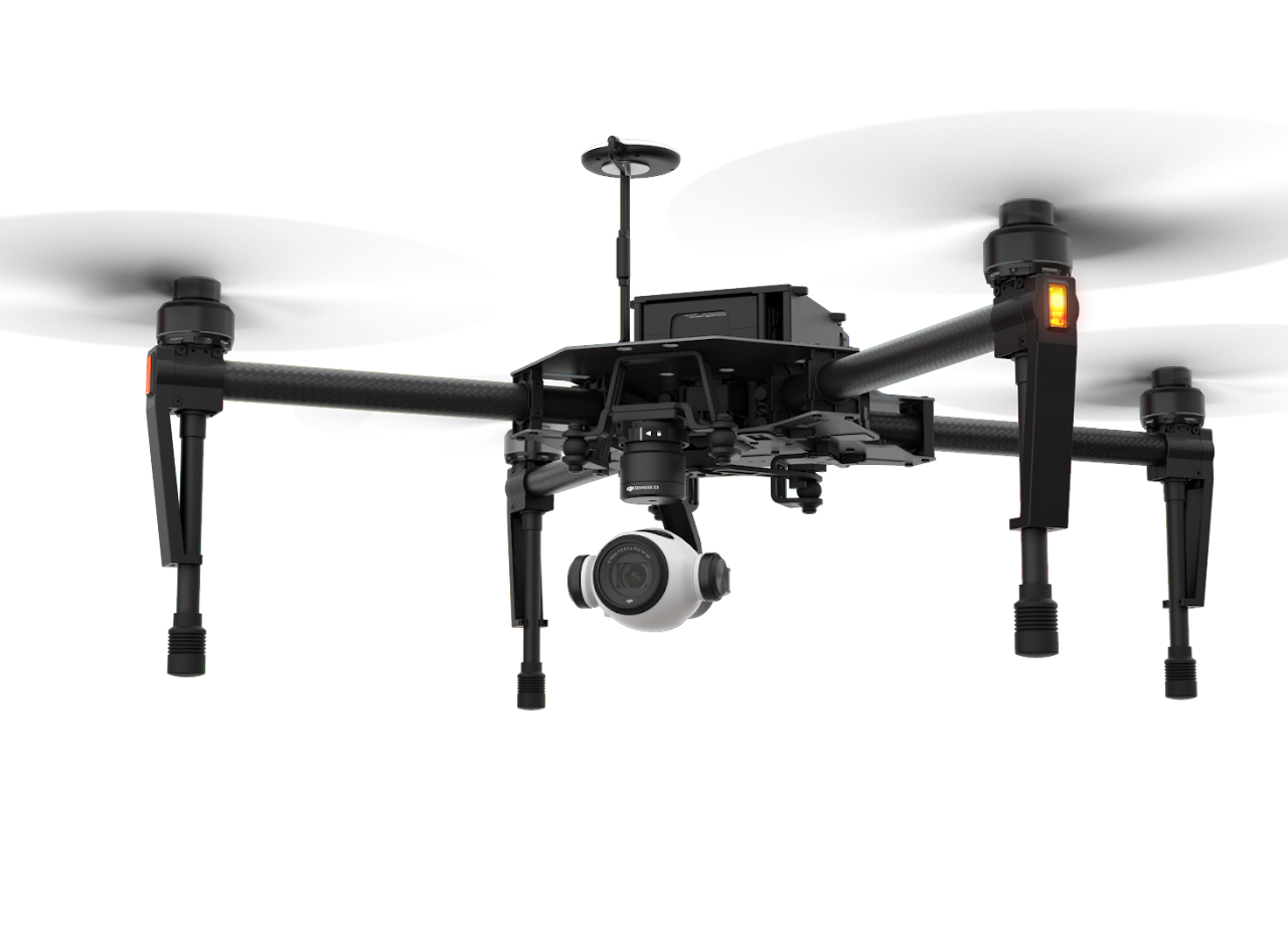 Professional multi-rotor drone with camera payload